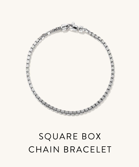 Square Box Chain Bracelet.