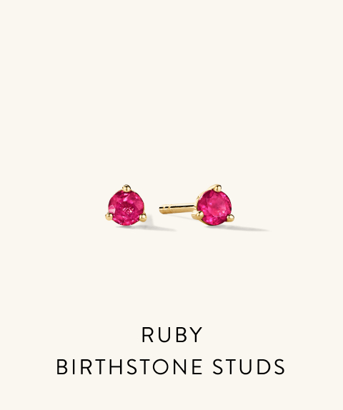 Ruby Birthstone Studs.