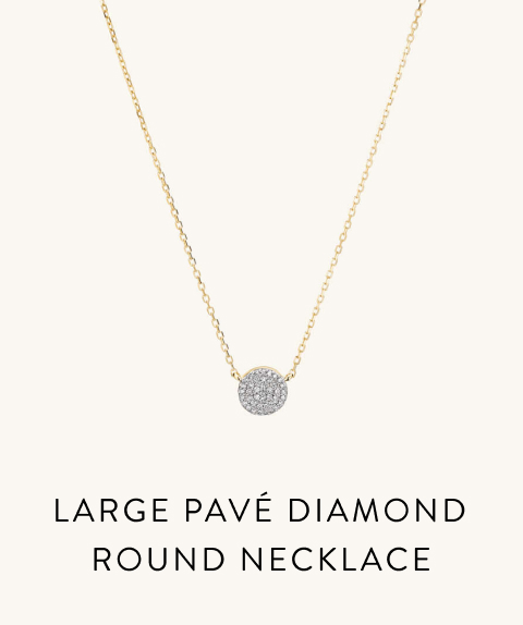 Large Pavé Diamond Round Necklace.