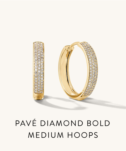 Pavé Diamond Bold Medium Hoops.