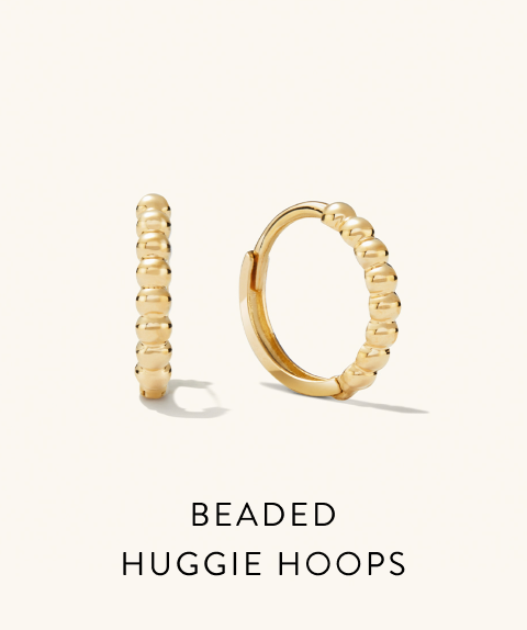 Beaded Huggie Hoops.