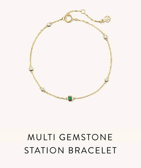 Multi Gemstone Station Bracelet.