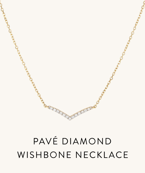 Pavé Diamond Wishbone Necklace.