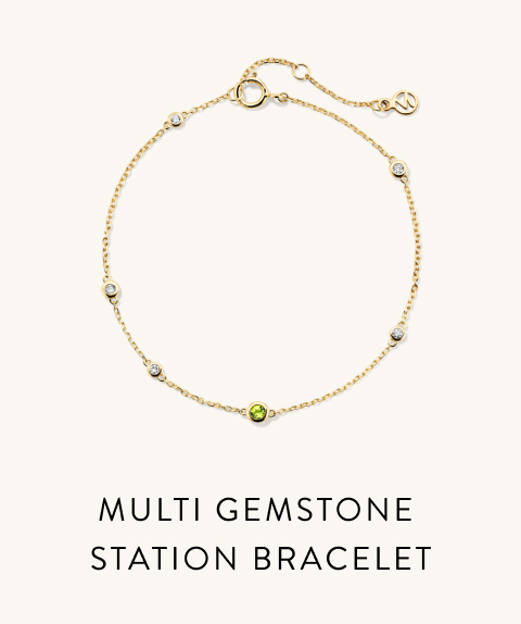 Multi Gemstone Station Bracelet.