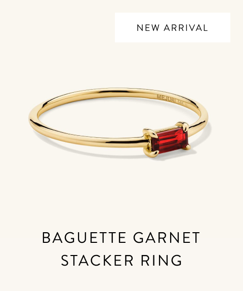 Baguette Garnet Stacker Ring.