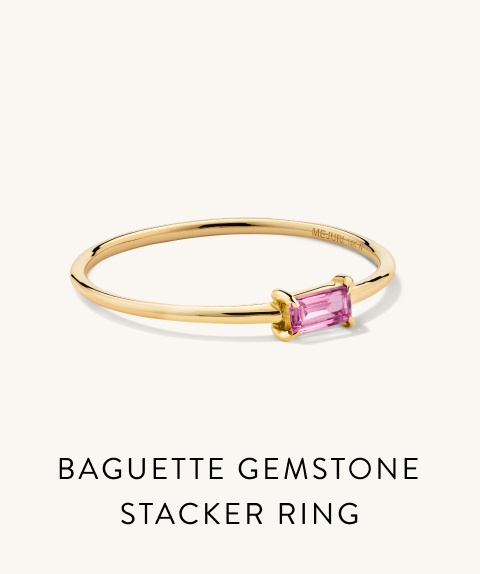 Baguette Gemstone Stacker Ring.