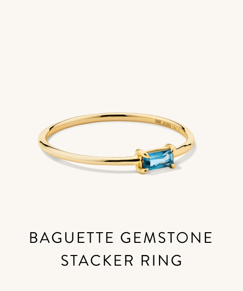 Baguette Gemstone Stacker Ring.