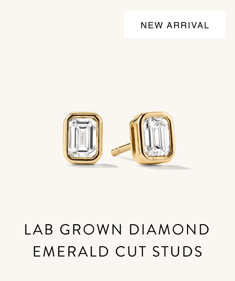 New Arrival. Lab Grown Diamond Emerald Cut Studs.