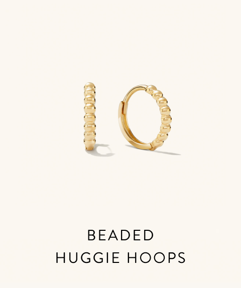 Beaded Huggie Hoops.