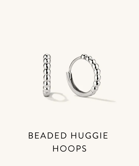 Beaded Huggie Hoops.