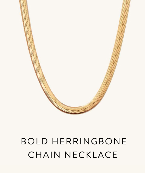 Bold Herringbone Chain Necklace.