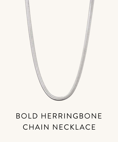 Bold Herringbone Chain Necklace.