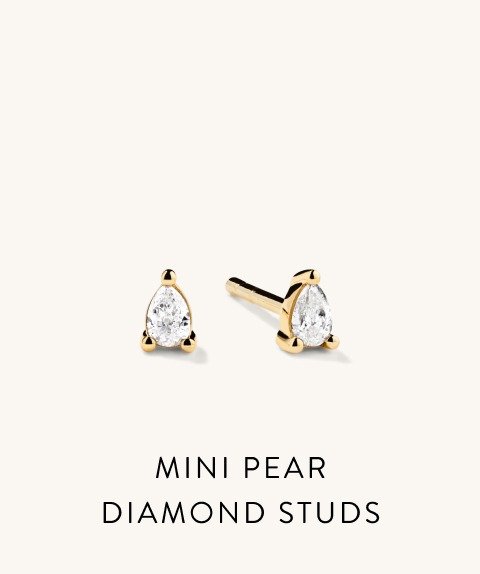 Mini Pear Diamond Studs.