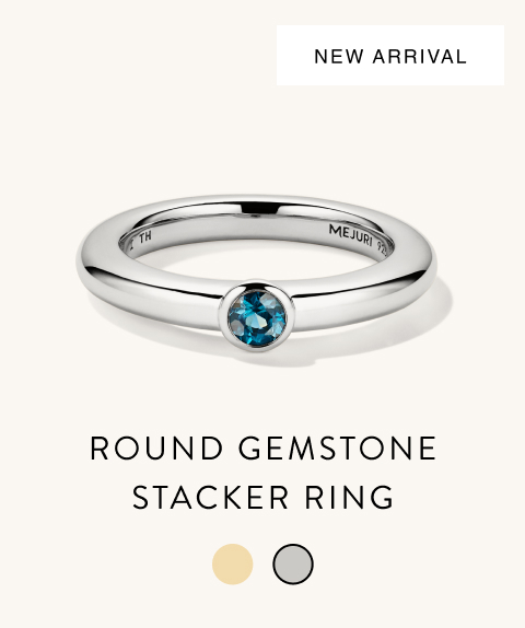 New Arrival. Round Gemstone Stacker Ring.