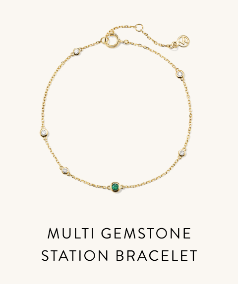 Multi Gemstone Station Bracelet.