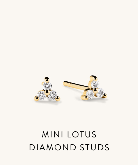 Mini Lotus Diamond Studs.