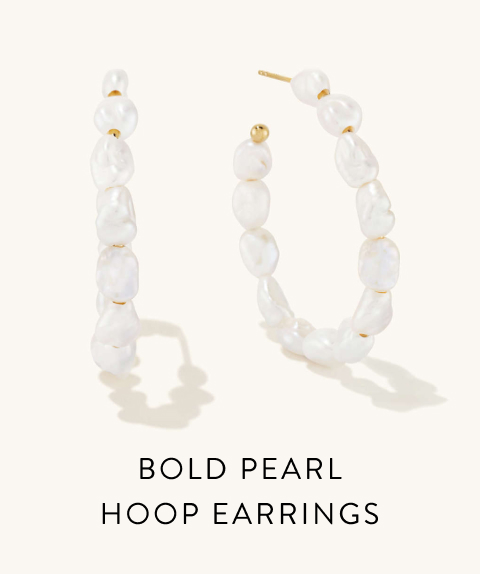 Bold Pearl Hoop Earrings.