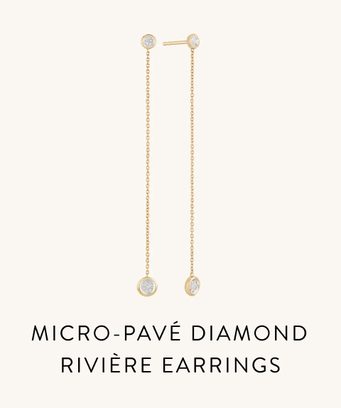 Micro-Pavé Diamond Rivière Earrings.