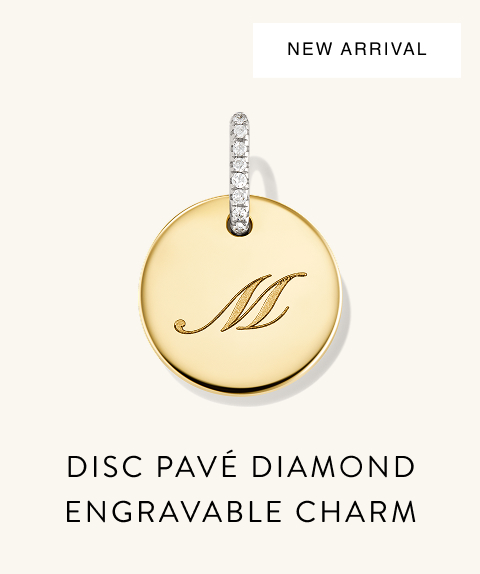 New Arrival. Disc Pavé Diamond Engravable Charm.