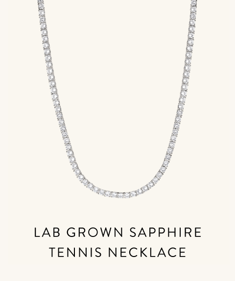 Lab Grown Sapphire Tennis Necklace.