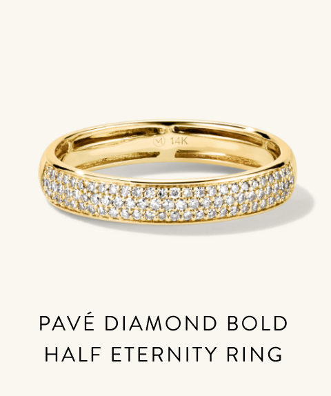 Pavé Diamond Bold Half Eternity Ring.