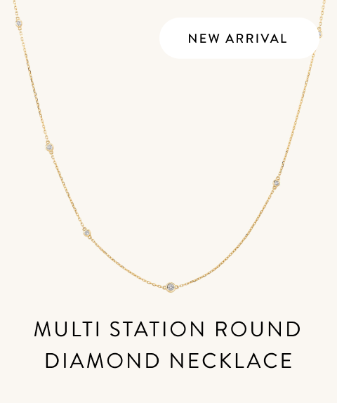 New Arrival. Multi Station Round Diamond Necklace.