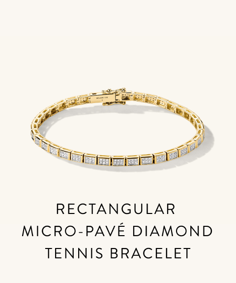 Rectangular Micro-Pavé Diamond Tennis Bracelet.