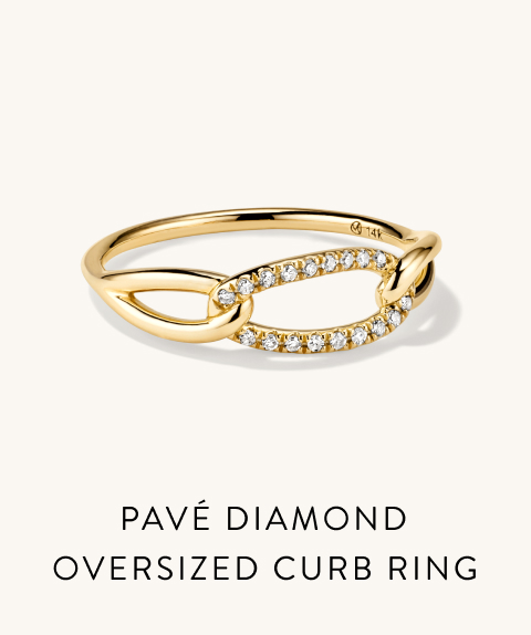 Pavé Diamond Oversized Curb Ring.