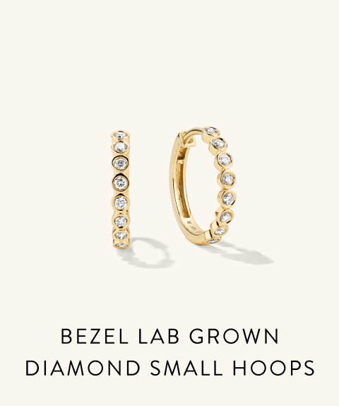 Bezel Lab Grown Diamond Small Hoops.