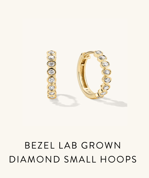 Bezel Lab Grown Diamond Small Hoops.