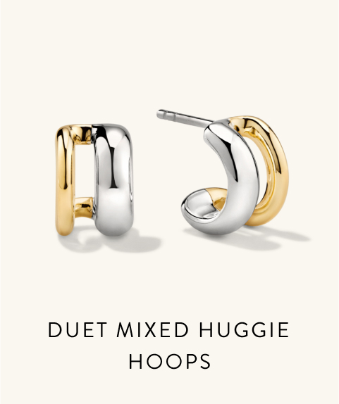 Duet Mixed Huggie Hoops.