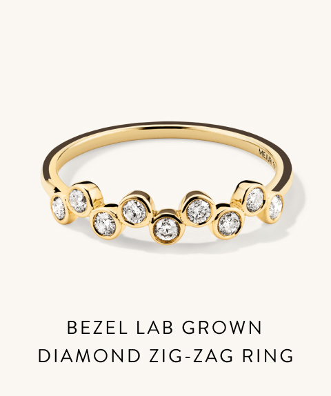 Bezel Lab Grown Diamond Zig-Zag Ring.