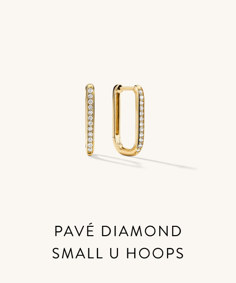 Pavé Diamond Small U Hoops.