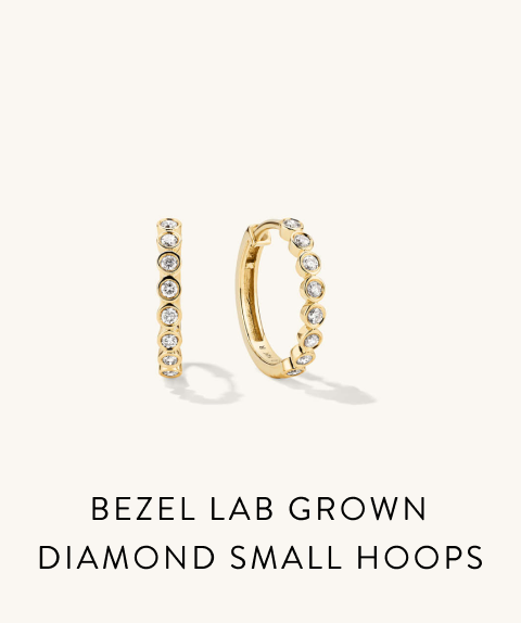 Bezel Lab Grown Diamond Small Hoops.