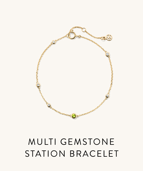 Multi Gemstone Station Bracelet.