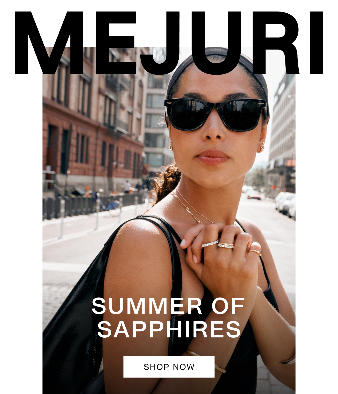 Mejuri. Summer of Sapphires. Shop Now.