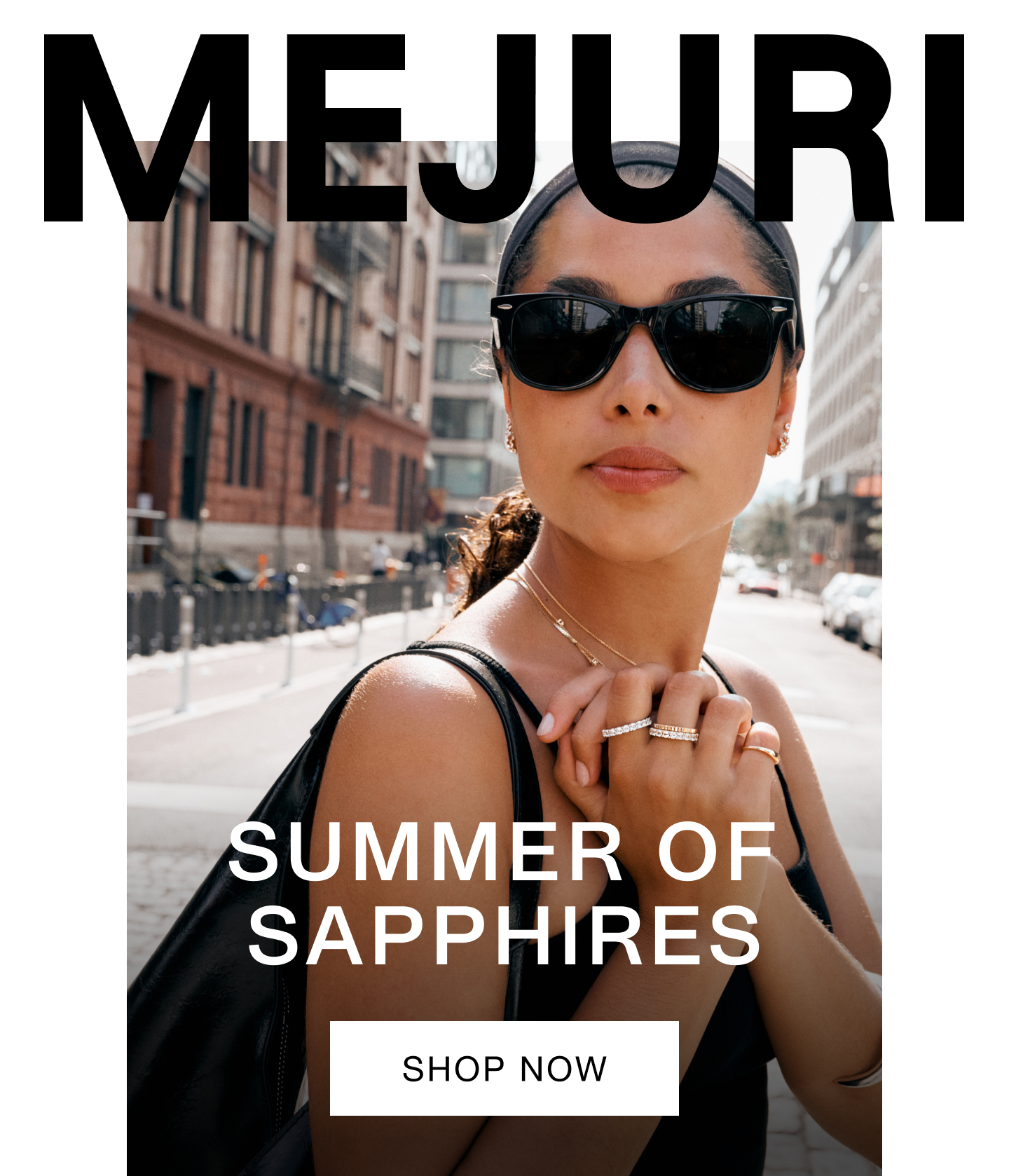 Mejuri. Summer of Sapphires. Shop Now.