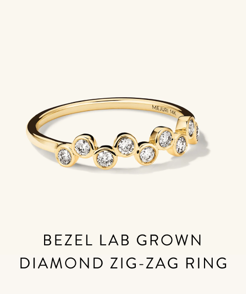 Bezel Lab Grown Diamond Zig-Zag Ring.