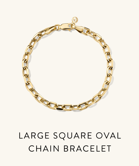 Large Square Oval Chain Bracelet.