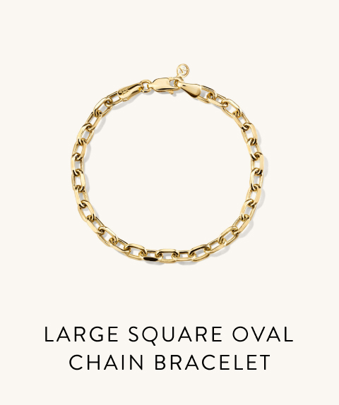 Large Square Oval Chain Bracelet.