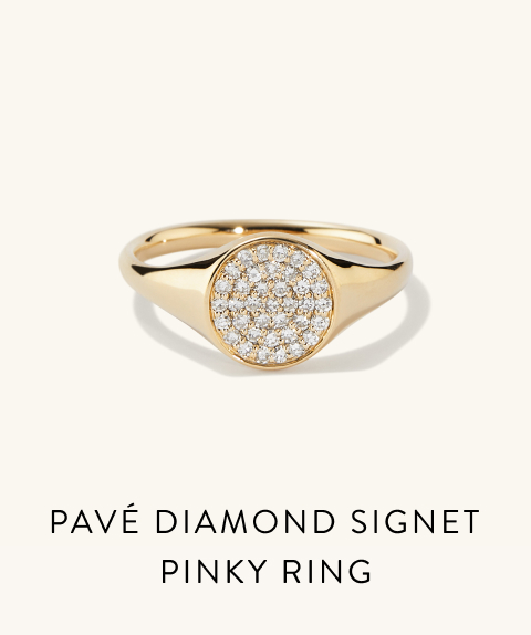 Pavé Diamond Signet Pinky Ring.