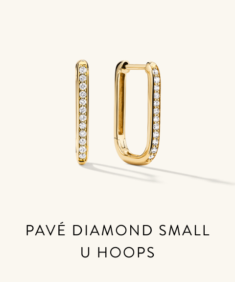 Pavé Diamond Small U Hoops.