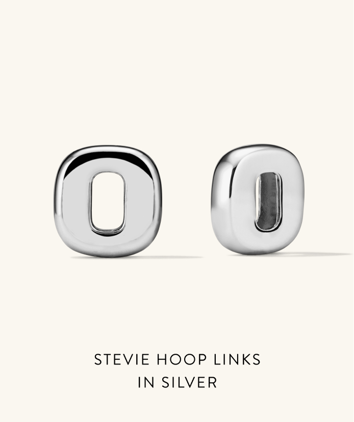 Stevie Hoop Links in Silver.