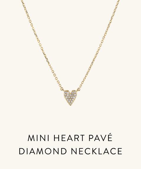 Mini Heart Pavé Diamond Necklace.