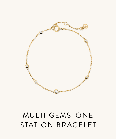 Multi Gemstone Station Bracelet.