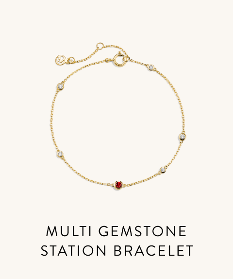 Multi Gemstone Station Bracelet.