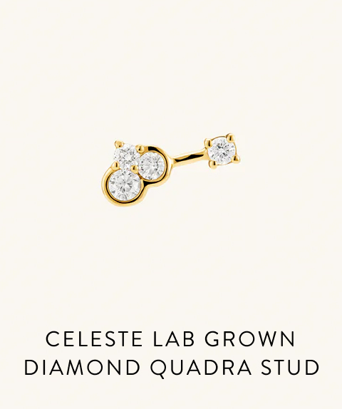 Celeste Lab Grown Diamond Quadra Stud.