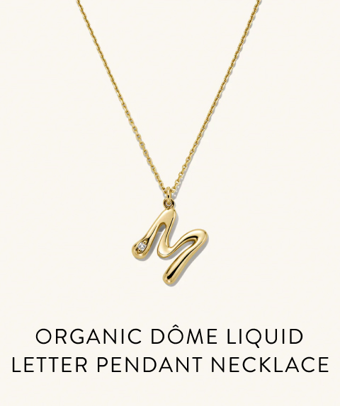 Organic Dôme Liquid Letter Pendant Necklace.