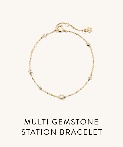 Multi Gemstone Station Bracelet.