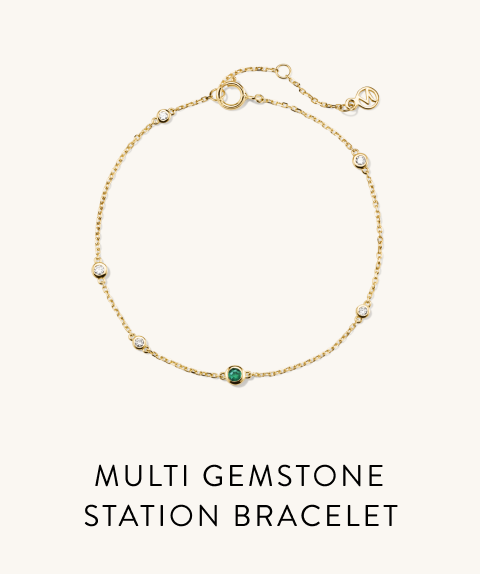 Multi Gemstone Station Bracelet.